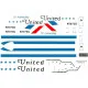 BSmodelle 100511 - 1/100 Boeing 727 United decal for aircraft model scale kit