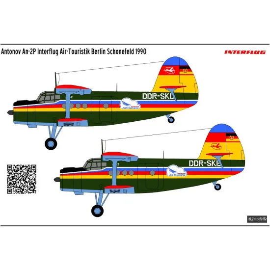 BSmodelle 480431 - 1/48 Antonov An-2 Interflug decal for aircraft model scale