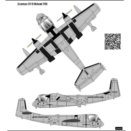 BSmodelle 480470 - 1/48 Grumman OD1 Mohawk US Army decal for aircraft model kit