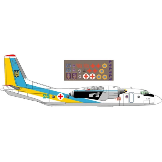 BSmodelle 72085 - 1/72 Antonov An-26 15 blue Ukraine AF decal for aircraft kit