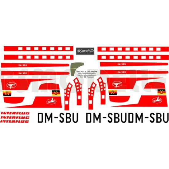 Bsmodelle 870242 1/87 Ilyushin Il-14 Interflug Decal For Aircraft Model Kit