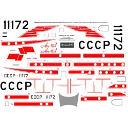 BSmodelle 72054 - 1/72 Antonov An-10 Aeroflot Red decal for aircraft model kit