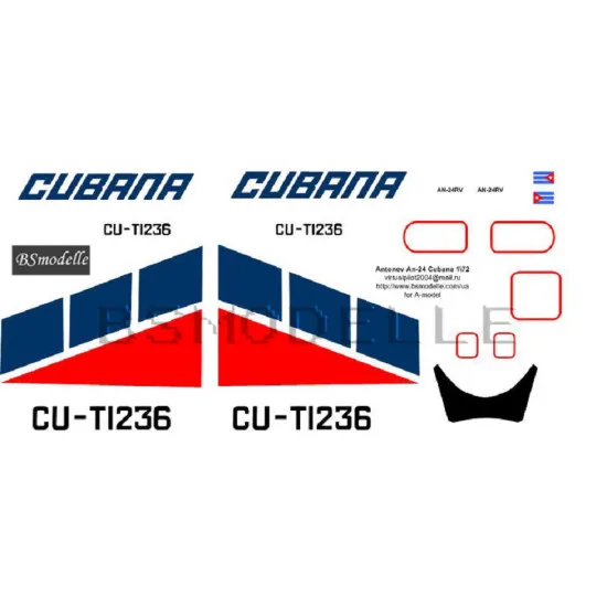 BSmodelle 72039 - 1/72 Antonov An-24 decal for aircraft model scale kit