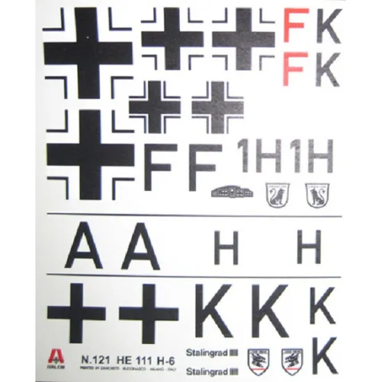 BSmodelle 720032 - 1/72 Henkel He111H6 Luftwaffe decal for aircraft scale model