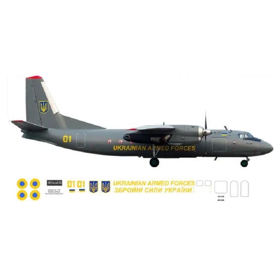 BSmodelle 720085 - 1/72 Antonov An-24 Ukrainian Armed Forces decal for aircraft