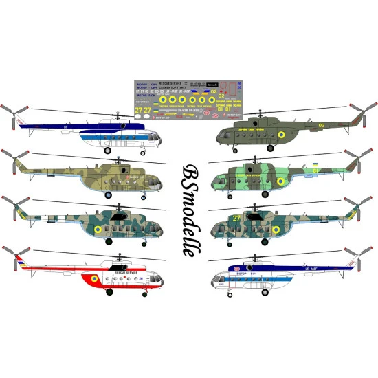 BSmodelle 720821 - 1/72 Mil Mi-8T, Mi-8MSB Ukrainian operators decal scale model