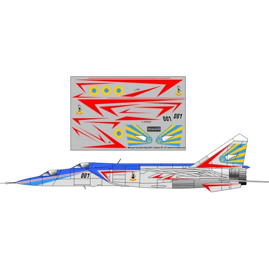BSmodelle 720321 - 1/72 Mikoyan Gurevitch MiG-25PU Ukraine AF decal for aircraft