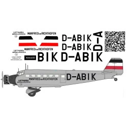 BSmodelle 720328 - 1/72 Junkers Ju-52 Lufthansa 1936 decal for model aircraft