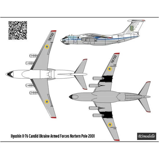 BSmodelle 720324 - 1/72 Ilyushin Il-76TD Ukraine AF 76732 decal for aircraft