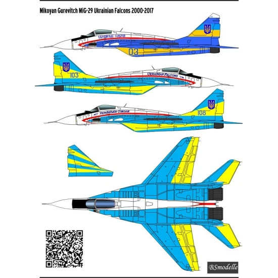 BSmodelle 720364 - 1/72 Mikoyan Gurevitch Mig-29 Ukrainian Falcons decal model BSmodelle 720364 - 1/72 Mikoyan Gurevitch Mig-29 Ukrainian Falcons decal model