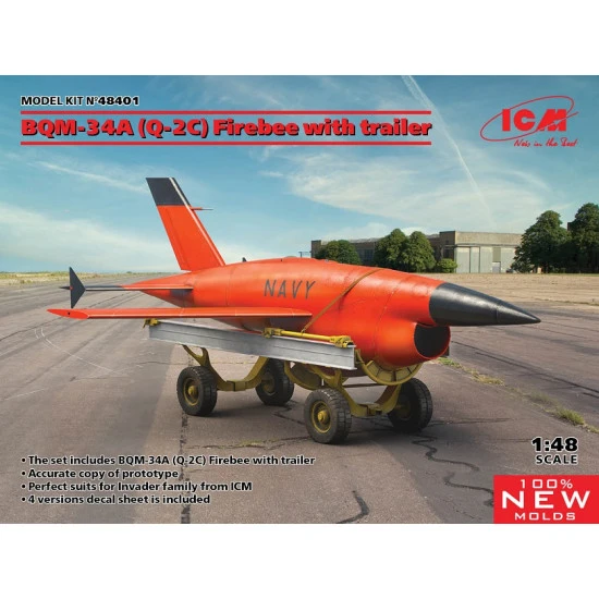 ICM 48401 - 1/48 BQM-34A (Q-2C) Firebee with trailer model scale plastic kit