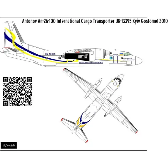 BSmodelle 720455 - 1/72 Antonov An-26-100 Antonov Airlines decal for aircraft BSmodelle 720455 - 1/72 Antonov An-26-100 Antonov Airlines decal for aircraft