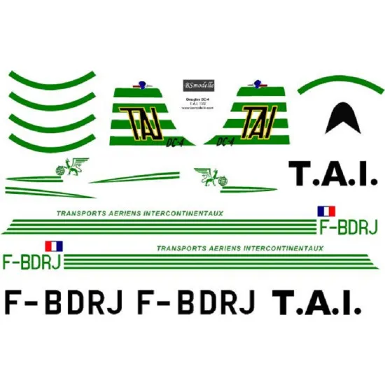 BSmodelle 720464 - 1/72 Douglas DC-4 TAI scale decal for aircraft plastic model