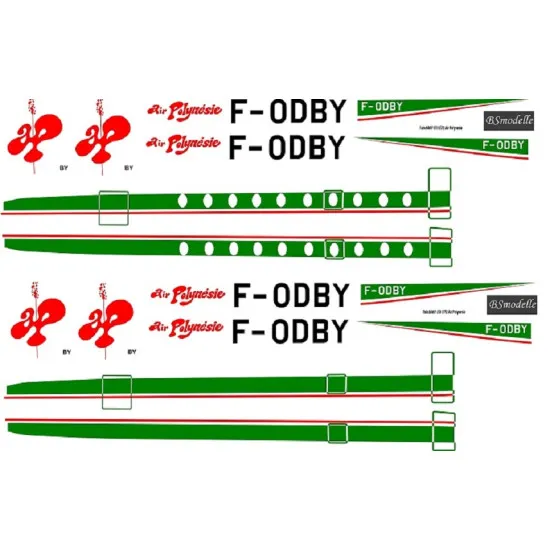 BSmodelle 720488 - 1/72 Fairchild F27 Air Polynesie scale decal for aircraft kit