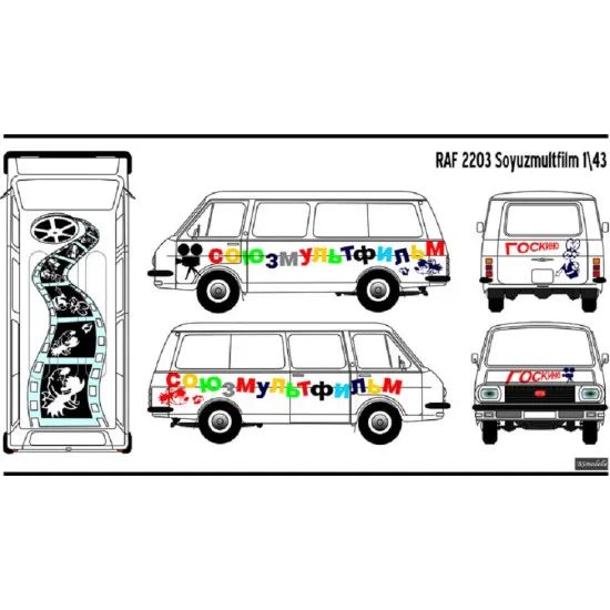 BSmodelle 43438 - 1/43 RAF 2203 Soyuzmultfilm decal scale for aircraft model kit