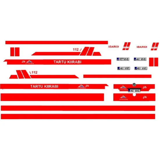 BSmodelle 43533 - 1/43 Volkswagen T4 Tartu Kiirabi decal for aircraft model kit