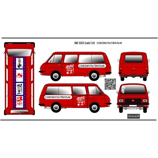 BSmodelle 43534_1 - 1/43 RAF 2203 Soyuzmultfilm V2.0 decal scale for aircraft