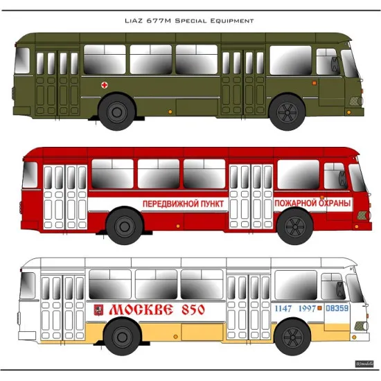 BSmodelle 43500 - 1/43 LiAZ-677 decal scale for aircraft plastic model kit
