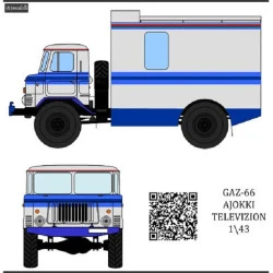 BSmodelle 43536 - 1/43 GaZ-66-Ajokki Telelevizion decal scale for aircraft model