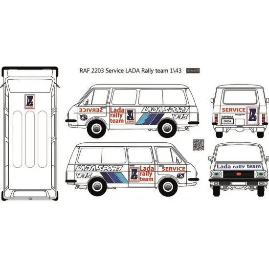 BSmodelle 43537 - 1/43 RAF 2203 service lada rally team decal scale for aircraft