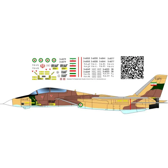 BSmodelle 320409 - 1/32 Grumman F-14 Tomcat AF decal for aircraft model scale