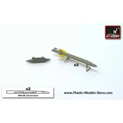 Kh-25MR AS-10b Karen + APU-68 launcher rail + Delta-NG2 aiming pod, Air to Surface missile, radiocommand guidance for MIG, SU RESIN 1/72 Armory ACA7244d