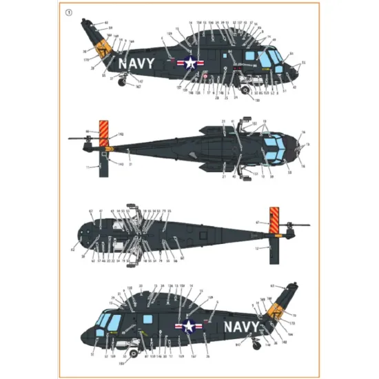 Us Stock Clear Prop Cpd72001 - 1/72 Uh-2/Sh-2 Seasprite Early Version Decal For Model