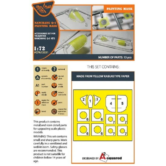 Clear Prop CPA72031 - 1/72 Nanchang Q-5 - Trumpeter (all versions) painting mask