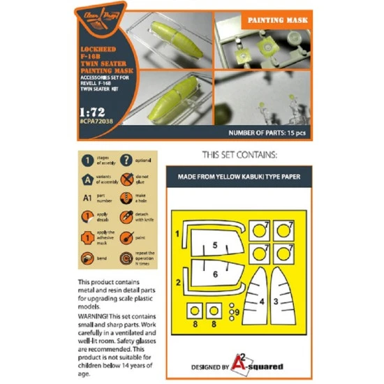 Clear Prop CPA72038 - 1/72 F-16B/D twin seater for REVELL kit painting mask