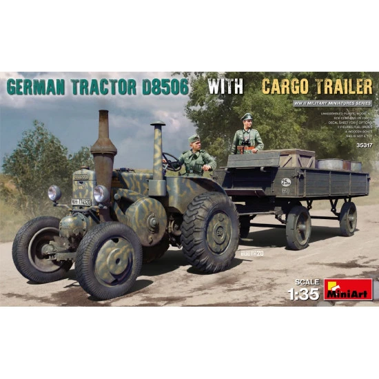 Miniart 35317 - 1/35 scale German Tractor D8506 With Cargo Trailer WWII model