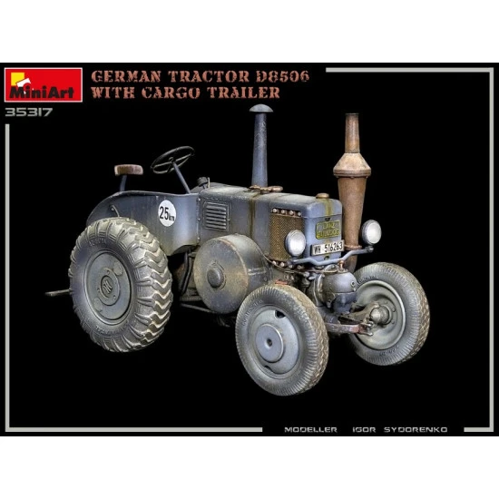 Miniart 35317 - 1/35 scale German Tractor D8506 With Cargo Trailer WWII model