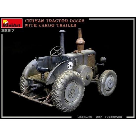Miniart 35317 - 1/35 scale German Tractor D8506 With Cargo Trailer WWII model