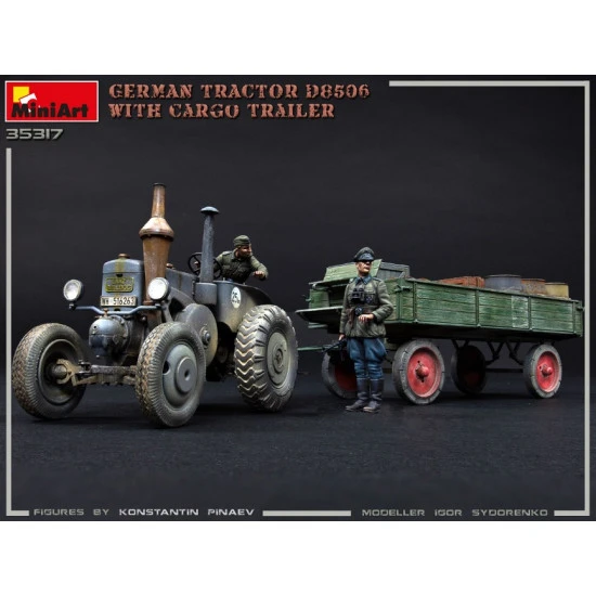 Miniart 35317 - 1/35 scale German Tractor D8506 With Cargo Trailer WWII model