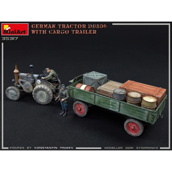 Miniart 35317 - 1/35 scale German Tractor D8506 With Cargo Trailer WWII model
