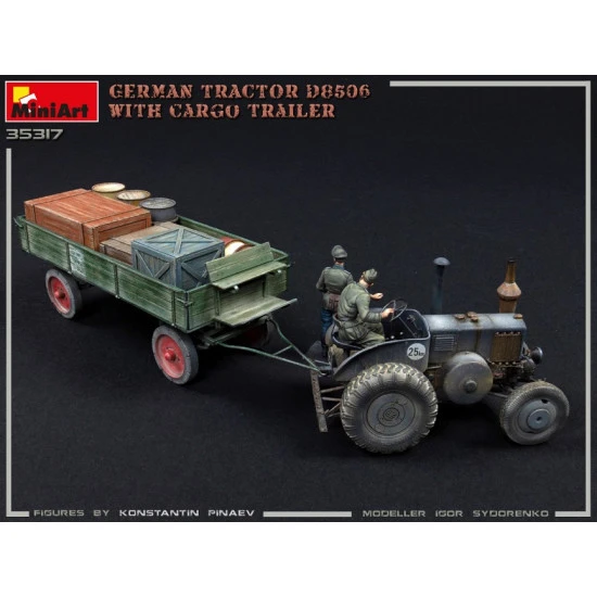 Miniart 35317 - 1/35 scale German Tractor D8506 With Cargo Trailer WWII model