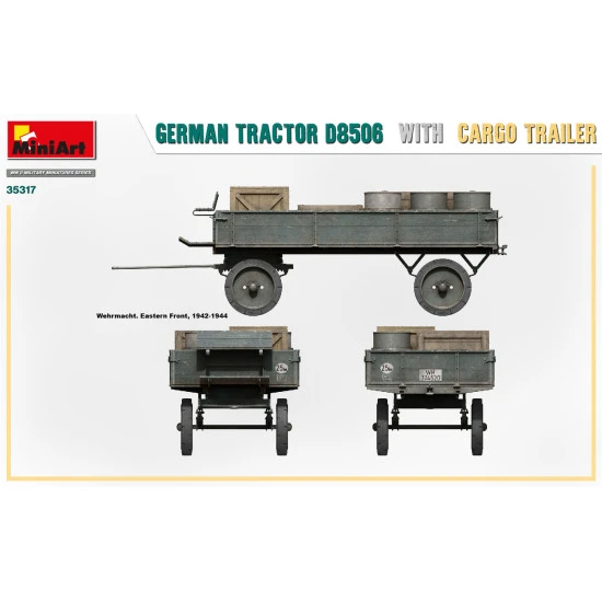 Miniart 35317 - 1/35 scale German Tractor D8506 With Cargo Trailer WWII model