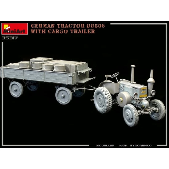 Miniart 35317 - 1/35 scale German Tractor D8506 With Cargo Trailer WWII model