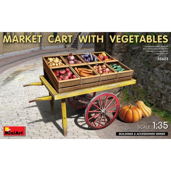 Miniart 35623 - 1/35 scale Market Cart with Vegetables model plastic kit