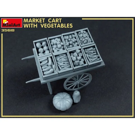 Miniart 35623 - 1/35 scale Market Cart with Vegetables model plastic kit