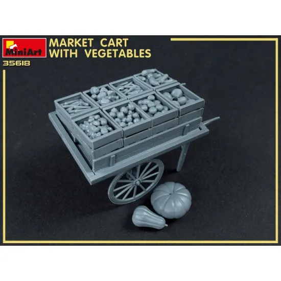 Miniart 35623 - 1/35 scale Market Cart with Vegetables model plastic kit