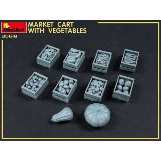 Miniart 35623 - 1/35 scale Market Cart with Vegetables model plastic kit