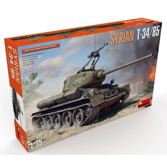 Us Stock Miniart 37075 - 1/35 Scale Syrian T-34/85 Plastic Model Kit Wwii Miniatures