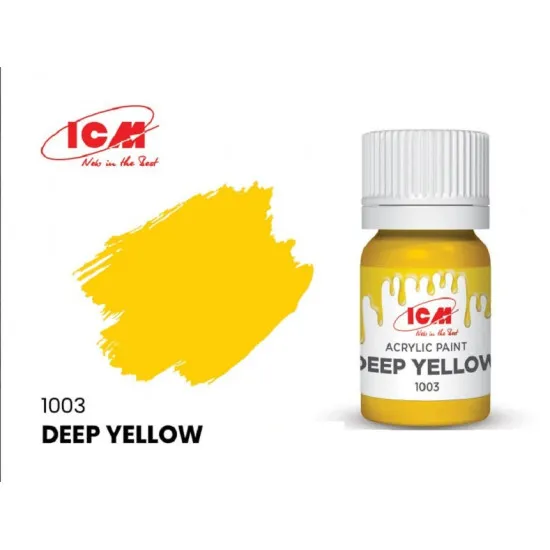 ICM 1003 - Acrylic paint, Deep Yellow. Volume, ml: Waterproof