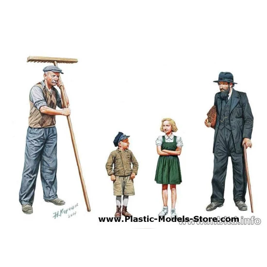 Citizentry. Citizens. Civilians Western Europe WWII 1/35 Master Box 3567