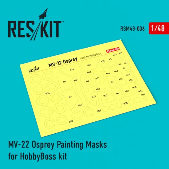 Reskit RSM48-0006 - 1/48 MV-22 Osprey Painting Masks for HobbyBoss kit