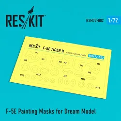Reskit RSM72-0002 - 1/72 F-5E Tiger II Painting Masks for DreamModel kit