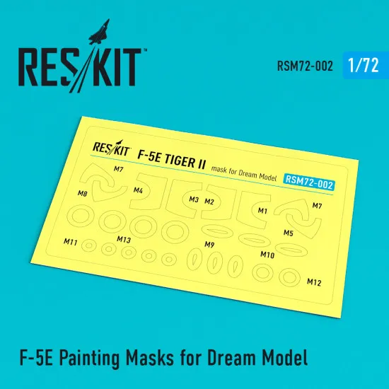 Reskit RSM72-0002 - 1/72 F-5E Tiger II Painting Masks for DreamModel kit