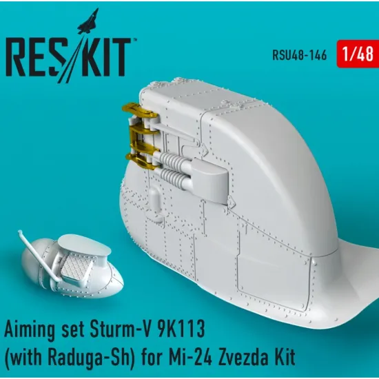 Us Stock Reskit Rsu48-0146 - 1/48 Aiming Set Sturm-v 9k113 With Raduga-sh Mi-24 Zvezda
