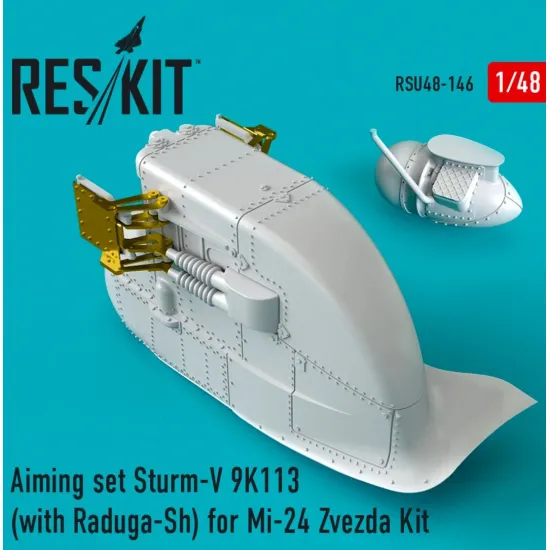 Us Stock Reskit Rsu48-0146 - 1/48 Aiming Set Sturm-v 9k113 With Raduga-sh Mi-24 Zvezda