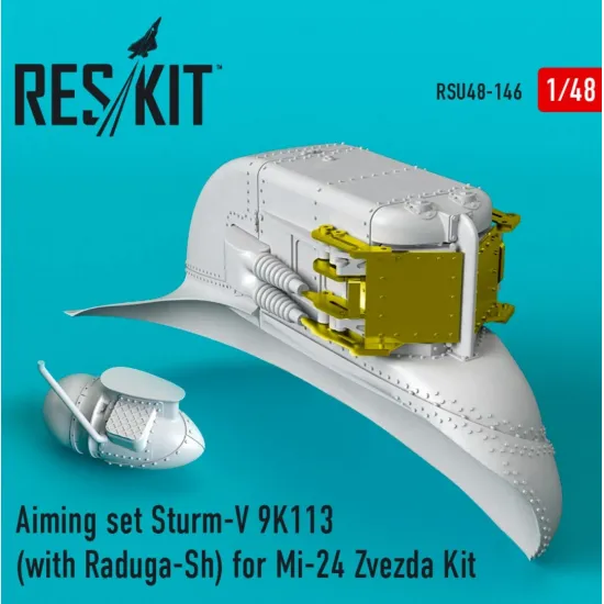 Us Stock Reskit Rsu48-0146 - 1/48 Aiming Set Sturm-v 9k113 With Raduga-sh Mi-24 Zvezda